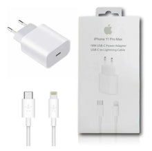 Cargar imagen en el visor de la galería, Cargador Adaptador Tipo C iPhone 11 12 Pro Carga Rápida 20w+ cable C 1 Mtr.