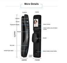 Cargar imagen en el visor de la galería, Cerradura Inteligente Electrónica, Huella, Cámara Instalada