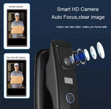 Cargar imagen en el visor de la galería, Cerradura Inteligente Electrónica, Huella, Cámara Instalada