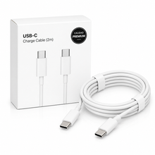 Cargar imagen en el visor de la galería, Cable USB-C a USB-C Compatible MacBook iPad | Premium 2M PD 100W Blanco carga rapida
