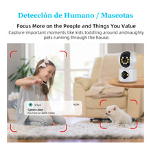 Cargar imagen en el visor de la galería, Cámara de Seguridad para uso Doméstico. Visión Panorámica, Doble Lente Múltiples vistas