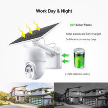 Cargar imagen en el visor de la galería, Cámara 2.0MP 4G 6W Solar 2" PTZ HD Batería GSM SIm TELEFÓNICO