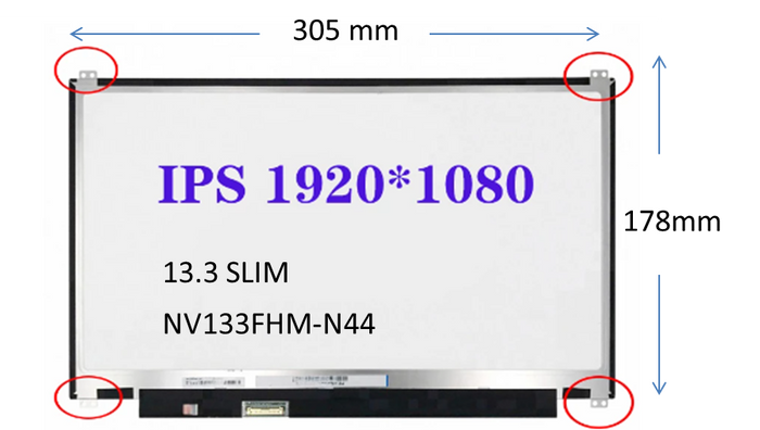 Pantalla Laptop 13.3 Led SLIM 30 PINES IPS FULL HD BD Sg Nanoedge