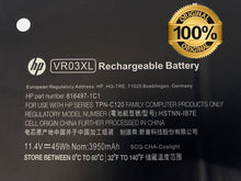 Cargar imagen en el visor de la galería, Batería Original HP VR03XL para Pavilion x360 13-D Series – 11.4V 45Wh – Garantía 6 Meses