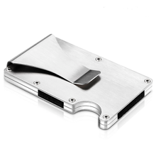 Cargar imagen en el visor de la galería, Tarjetero billetera de la fibra de carbono de aluminio RFID Minimalista