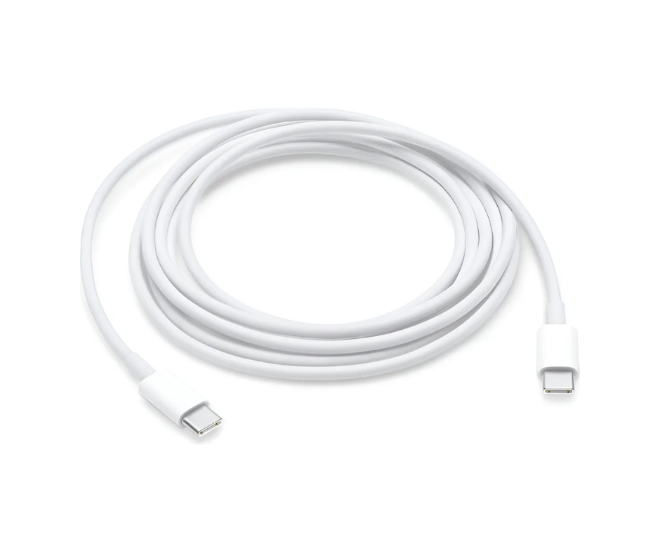 Cable USB-C a USB-C Compatible MacBook iPad | Premium 2M PD 100W Blanco carga rapida