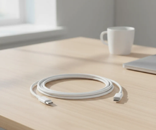 Cargar imagen en el visor de la galería, Cable USB-C a USB-C Compatible MacBook iPad | Premium 2M PD 100W Blanco carga rapida
