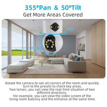 Cargar imagen en el visor de la galería, Pack de 2, 3, 4 , 5 y 6 Cámaras de Seguridad para uso Doméstico. Visión Panorámica, Doble Lente Múltiples vistas
