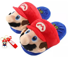 Cargar imagen en el visor de la galería, Pantuflas Super Mario Bros, Personajes Unisex todas las tallas con llavero
