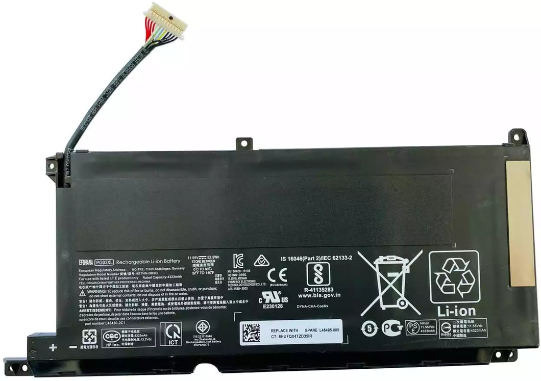 Batería Original HP PG03XL para Pavilion 15-DK Series – 11.55V 52.5Wh – Garantía 6 Meses