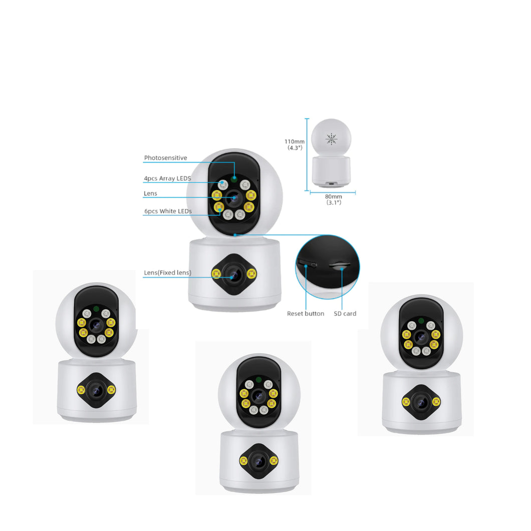 Pack de 2, 3, 4 , 5 y 6 Cámaras de Seguridad para uso Doméstico. Visión Panorámica, Doble Lente Múltiples vistas
