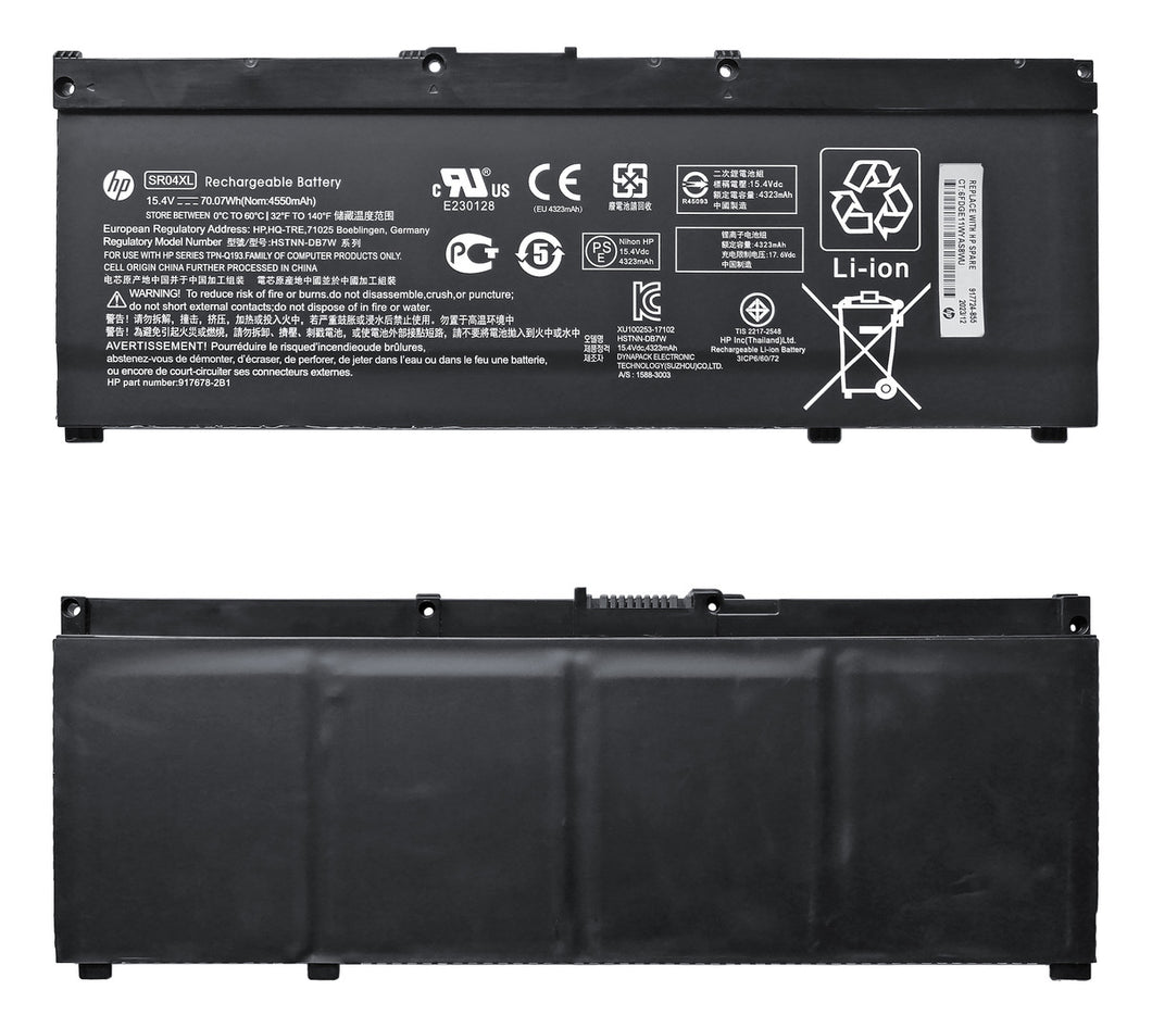 Batería Original HP SR04XL para HP Pavilion Gaming 15-ce000 / 15-ce000ng – 15.4V 70Wh – 4 Celdas – Garantía 6 Meses
