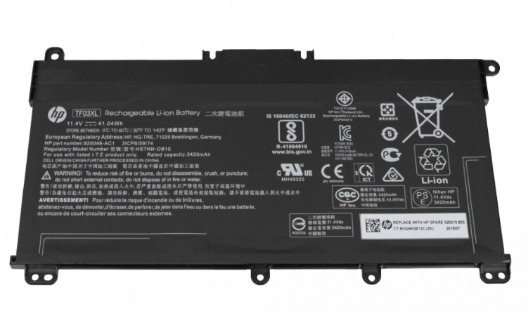 Batería Original HP TF03XL HP Pavilion 14-BP 15-CC 4 CELDAS