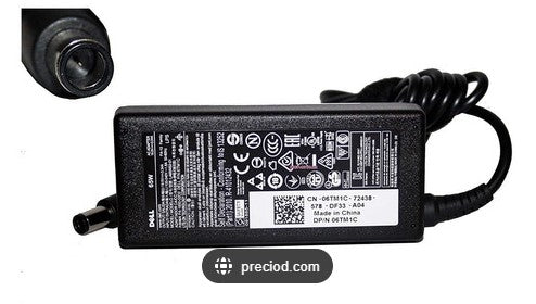 Cargador Dell Premium Quality 65W 19.5V 3.34A Conector Pin Central 7.4x5.0mm | Compatible con Inspiron, Vostro, Latitude | Envío Chile
