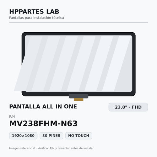 Pantalla All in One 23.8 pulgadas FHD 30 pines MV238FHM-N63 - HPPARTES LAB