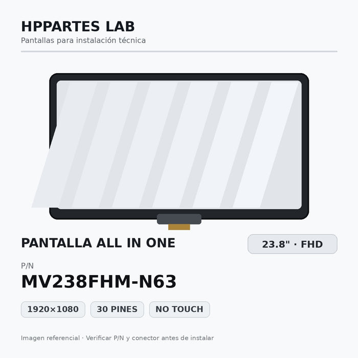 Pantalla All in One 23.8 pulgadas FHD 30 pines MV238FHM-N63 - HPPARTES LAB