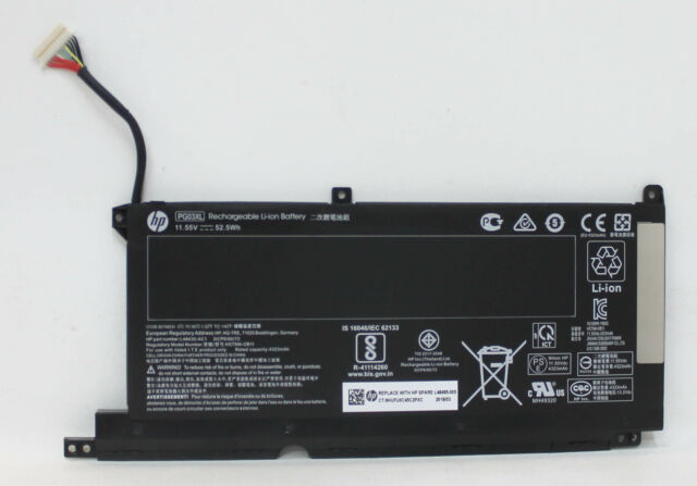 Batería Original PG03XL Notebook HP Pavilion 15-DK0000 15-DK0055WM 15-DK0056NR, TPN-C141, PG03XL, L48495-005, 11,55 V, 52.5WH