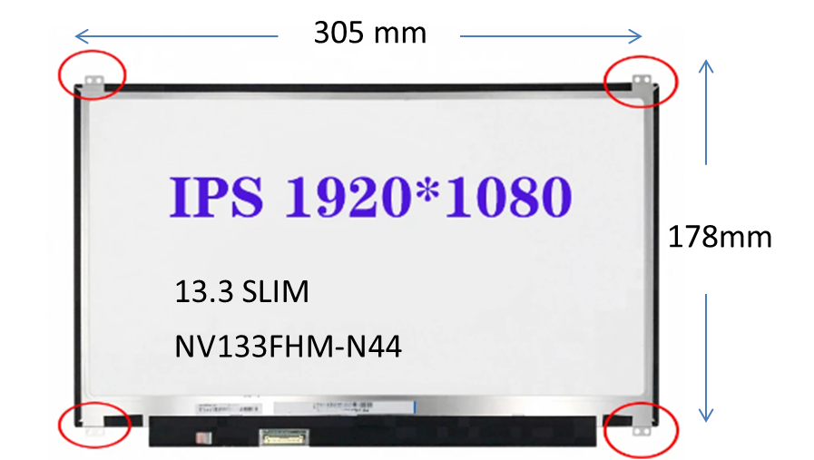 Pantalla Laptop 13.3 Led  SLIM 30 PINES IPS FULL HD BD Sg Nanoedge