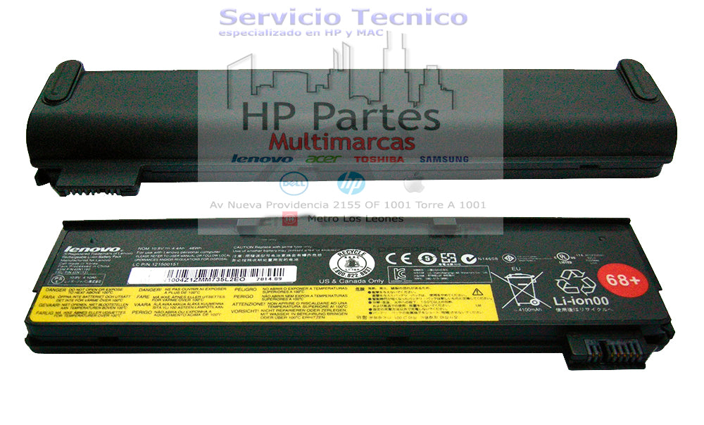 BATERIA LENOVO THINKPAD T440 ORGINAL 6 CELDAS NEGRO 121500146, 121500147, 121500148, 45N1124, 45N1125, 45N1126
