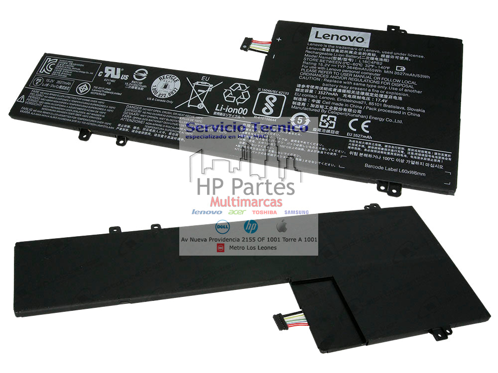 BATERIA LENOVO IDEAPAD 720S-14IKB ORGINAL 6 CELDAS NEGRO L16M4PB2, 4ICP55590, 5B10M55950, 5B10M55951, 5B10M55952, L16C4PB2, L16L4PB2