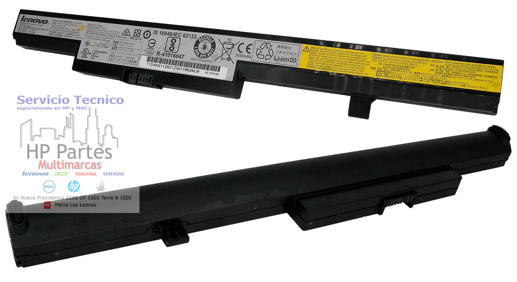 BATERIA LENOVO IDEAPAD B40-30 ORIGINAL 4 CELDAS NEGRO 45N1182, 45N1183, 45N1184, 45N1185, 45N1186, 45N1187, L13L4A01, L13M4A01, L13S4A01
