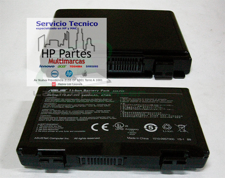 BATERIA ASUS K40 6 CELDAS ORIGINAL NEGRO A32-F52, A32-F82, L0A2016, L0690L6.