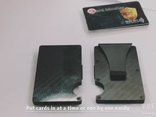 Cargar y reproducir el video en el visor de la galería, Tarjetero billetera de la fibra de carbono de aluminio RFID Minimalista
