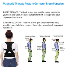 Cargar imagen en el visor de la galería, Posture Corrector Magnetic Therapy Brace Shoulder Back Support Belt for Men Women Braces &amp; Supports Belt Shoulder Posture
