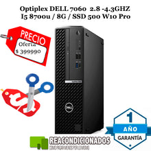 Cargar imagen en el visor de la galería, Dell OptiPlex 7060  SSD 512GB /8GB RAM / Procesador CI5  8va Reacondicionado
