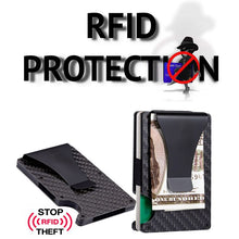 Cargar imagen en el visor de la galería, Tarjetero billetera de la fibra de carbono de aluminio RFID Minimalista
