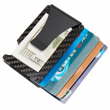 Cargar imagen en el visor de la galería, Tarjetero billetera de la fibra de carbono de aluminio RFID Minimalista
