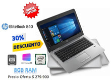 Cargar imagen en el visor de la galería, Elite book 840 G2 / 8GB / 240 GB / Empresarial linea / windows 10 pro Sin Cámara WEB  REACONDICIONADO
