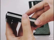 Cargar y reproducir el video en el visor de la galería, Tarjetero billetera de la fibra de carbono de aluminio RFID Minimalista
