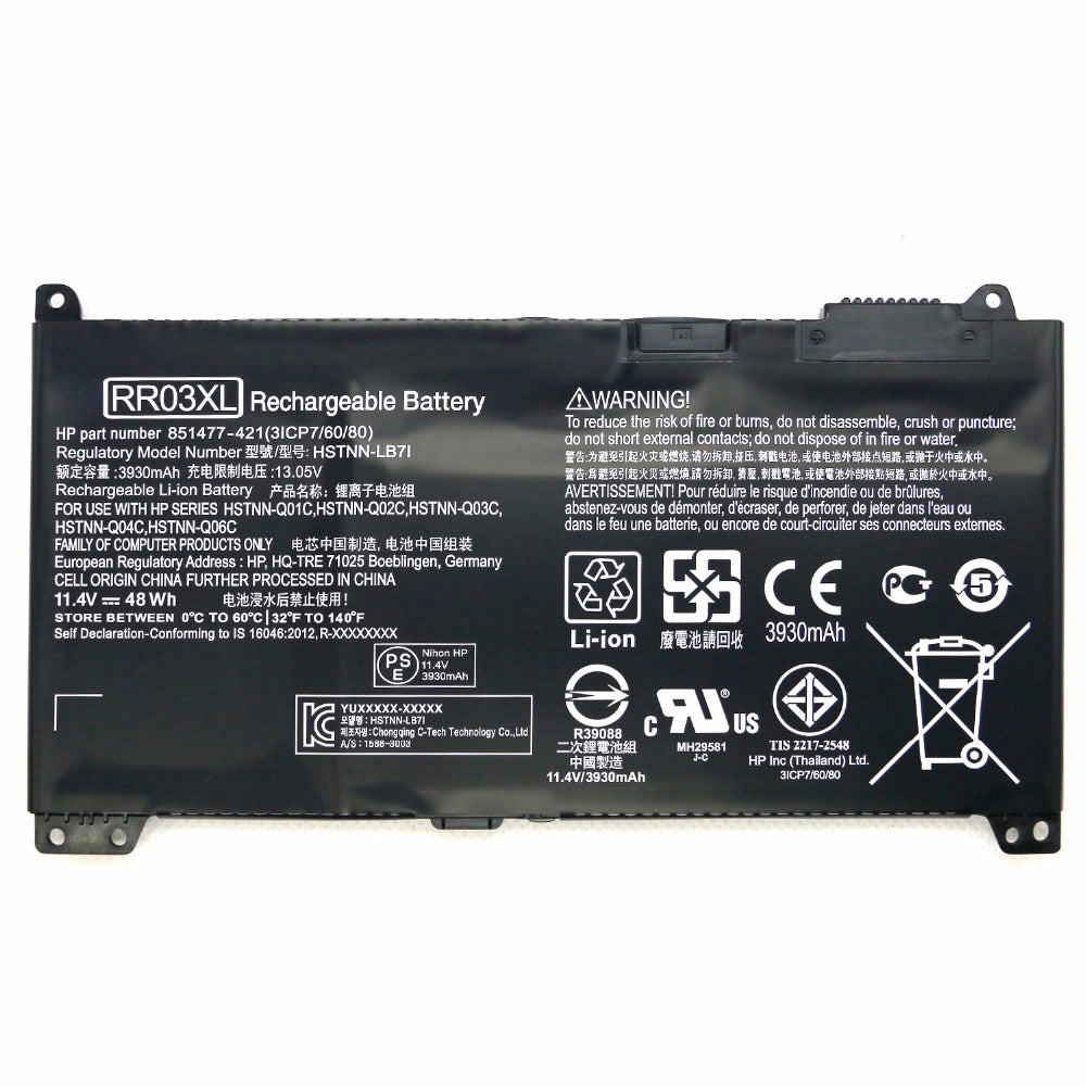 Batería Premium Quality HP RR03XL para ProBook 430 / 440 / 450 / 455 / 470 G4 – 11.4V 48Wh – Garantía 6 Meses